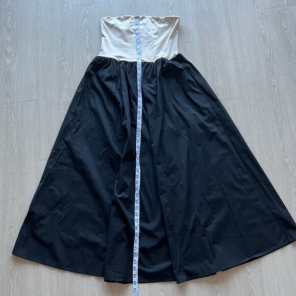 J Crew Strapless Mixy Dress Medium Natural Black Pockets Flaw - Picture 5 of 10